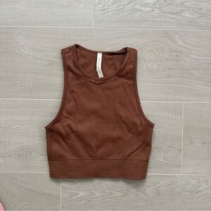 Babaton Chocolate Brown Crop Top